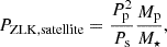 $$ \begin{aligned} P_{\mathrm{ZLK, satellite}} = \frac{P_{\mathrm{p}}^2}{P_{\mathrm{s}}} \frac{M_{\rm p}}{M_\star }, \end{aligned} $$