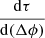 $ \frac{\mathrm{d}\tau}{\mathrm{d}(\Delta \phi)} $