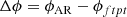 $$ \begin{aligned} \Delta \phi = \phi _{\rm AR} - \phi _{ftpt} \end{aligned} $$