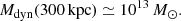 $$ \begin{aligned} M_{\rm dyn}(300\,\mathrm{kpc})\simeq 10^{13}\,M_{\odot }. \end{aligned} $$