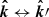 $ \boldsymbol{\hat{k}} \leftrightarrow \boldsymbol{\hat{k}}{\prime} $