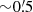 $ {\sim}0{{{\overset{\prime}{.}}}}5 $