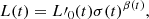 $$ \begin{aligned} L(t) = L\prime _0(t) \sigma (t)^{\beta (t)}, \end{aligned} $$