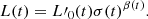 $$ \begin{aligned} L(t) = L\prime _0(t) \sigma (t)^{\beta (t)}. \end{aligned} $$