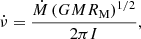 $$ \begin{aligned} \dot{\nu } = \frac{\dot{M}\left(G M R_{\rm M}\right)^{1/2}}{2\pi I}, \end{aligned} $$