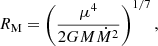 $$ \begin{aligned} R_{\rm M} = \left(\frac{\mu ^4}{2GM\dot{M}^2}\right)^{1/7}, \end{aligned} $$
