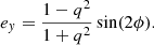 $$ \begin{aligned} e_y&= \frac{1 - q^2}{1 + q^2} \sin (2\phi ). \end{aligned} $$