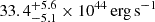 $ 33.4^{+5.6}_{-5.1}\times 10^{44}\,\mathrm{erg\,s}^{-1} $