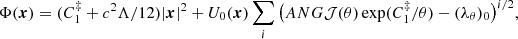 $$ \begin{aligned} \Phi (\boldsymbol{x}) = (C^\ddag _1 + c^2\Lambda /12)|\boldsymbol{x}|^2 + U_0(\boldsymbol{x}) \sum _i \big ( ANG{\mathcal{J} (\theta )}\exp (C^\ddag _1/\theta )- ({\lambda _\theta })_0 \big )^{i/2}, \end{aligned} $$