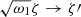 $ \sqrt{\omega_1}\zeta \to \zeta{\prime} $