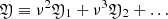 $ \mathfrak{Y} \equiv \nu^2\mathfrak{Y}_1 + \nu^3\mathfrak{Y}_2 +\ldots $
