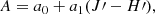 $$ \begin{aligned} A=a_{0}+a_{1}(J\prime -H\prime ), \end{aligned} $$