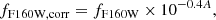 $$ \begin{aligned} f_{\rm F160W,corr}=f_{\rm F160W}\times 10^{-0.4A}, \end{aligned} $$