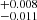 $ ^{+0.008}_{-0.011} $