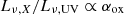 $ L_{\nu,X}/L_{\nu,\rm UV}\propto \alpha_{\mathrm{ox}} $