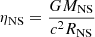 $$ \begin{aligned} \eta _{\rm NS}=\frac{GM_{\rm NS}}{c^2R_{\rm NS}} \end{aligned} $$