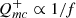 $ Q_{mc}^{+} \propto 1/f $