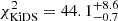 $ \chi^{2}_{\mathrm{KiDS}} = 44.1^{+8.6}_{-0.7} $