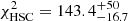 $ \chi^{2}_{\mathrm{HSC}} = 143.4^{+50}_{-16.7} $