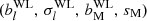$ (b^{\mathrm{WL}}_l,\,\sigma^{\mathrm{WL}}_l,\,b_{\mathrm{M}}^{\mathrm{WL}},\,s_{\mathrm{M}}) $