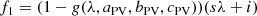 $$ \begin{aligned} f_1 = (1-g(\lambda , a_{\mathrm{PV}}, b_{\mathrm{PV}}, c_{\mathrm{PV}}))(s \lambda + i) \end{aligned} $$
