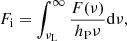 $$ \begin{aligned} F_{\rm i} = \int _{\nu _{\rm L}}^{\infty } \frac{F(\nu )}{h_{\rm P}\nu } \mathrm{d}\nu , \end{aligned} $$