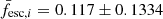 $ \bar{f}_{\mathrm{esc},i}=0.117 \pm 0.1334 $