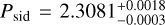 ${P_{{\rm{sid}}}} = 2.3081_{ - 0.0003}^{ + 0.0018}$