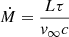 $ \dot{M} = \frac{L \tau}{v_{\infty} c} $