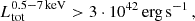 $$ \begin{aligned} L_{\rm tot}^{0.5-7\,\mathrm{keV}} > 3\cdot 10^{42}\, \mathrm{erg\, s^{-1}}\, , \end{aligned} $$