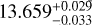 $13.659_{ - 0.033}^{ + 0.029}$
