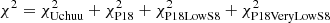$ \chi^{2}=\chi^{2}_{\mathrm{Uchuu}}+\chi^{2}_{\mathrm{P18}}+\chi^{2}_{\mathrm{P18LowS8}}+\chi^{2}_{\mathrm{P18VeryLowS8}} $