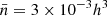 $ \bar{n}=3\times10^{-3} h^{3} $