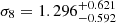 $ \sigma_{8}=1.296^{+0.621}_{-0.592} $