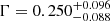 $ \Gamma=0.250^{+0.096}_{-0.088} $