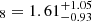 $ _{8}=1.61^{+1.05}_{-0.93} $