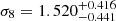 $ \sigma_{8}=1.520^{+0.416}_{-0.441} $
