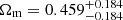$ \Omega_{\mathrm{m}}=0.459^{+0.184}_{-0.184} $