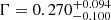 $ \Gamma=0.270^{+0.094}_{-0.100} $