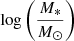 $ \log\left(\frac{M_{*}}{M_{\odot}}\right) $