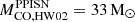 $ M^{\mathrm{PPISN}}_{\mathrm{CO, HW02}}=33\, \mathrm{M}_{\odot} $