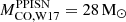 $ M^{\mathrm{PPISN}}_{\mathrm{CO, W17}}=28\,\mathrm{M}_{\odot} $