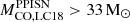 $ M^{\mathrm{PPISN}}_{\mathrm{CO, LC18}} > 33\, \mathrm{M}_{\odot} $
