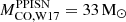 $ M^{\mathrm{PPISN}}_{\mathrm{CO, W17}} = 33\,\mathrm{M}_{\odot} $