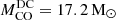 $ M_{\mathrm{CO}}^{\mathrm{DC}}=17.2\, \mathrm{M}_{\odot} $