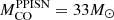 $ M_{\mathrm{CO}}^{\mathrm{PPISN}} = 33 M_\odot $