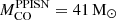 $ M_{\mathrm{CO}}^{\mathrm{PPISN}}=41\,\mathrm{M}_{\odot} $