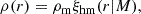 $$ \begin{aligned} \rho (r) = \rho _{\mathrm{m}} \xi _{\mathrm{hm}}(r|M), \end{aligned} $$