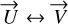 $\vec U \leftrightarrow \vec V$
