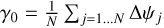 ${\gamma _0} = {1 \over N}\sum\limits_{j = 1 \ldots N} \Delta {\psi _j}$